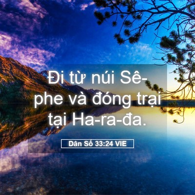 Picture 05 - Dân Số 33:24 VIE - Đi từ núi Sê-phe và đóng trại tại - Bible Verse Picture