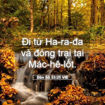 Picture 05 - Dân Số 33:25 VIE - Đi từ Ha-ra-đa và đóng trại tại - Bible Verse Picture