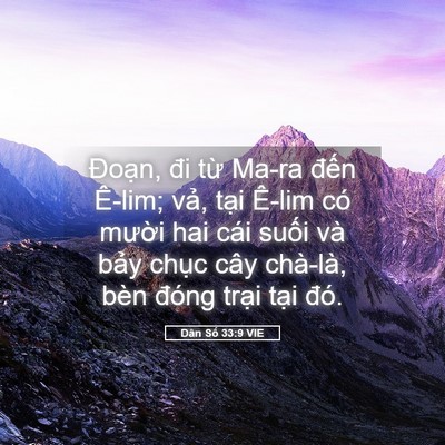 Picture 05 - Dân Số 33:9 VIE - Đoạn, đi từ Ma-ra đến Ê-lim; vả, - Bible Verse Picture