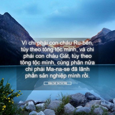 Picture 05 - Dân Số 34:14 VIE - Vì chi phái con cháu Ru-bên, tùy theo tông - Bible Verse Picture