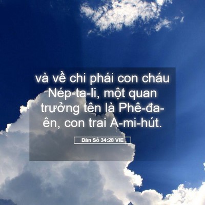Picture 05 - Dân Số 34:28 VIE - và về chi phái con cháu Nép-ta-li, một - Bible Verse Picture