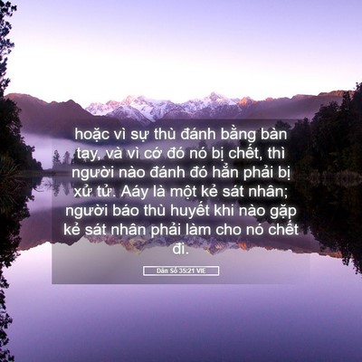 Picture 05 - Dân Số 35:21 VIE - hoặc vì sự thù đánh bằng bàn tay, và - Bible Verse Picture