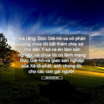 Picture 05 - Dân Số 36:2 VIE - mà rằng: Đức Giê-hô-va có phán cùng - Bible Verse Picture