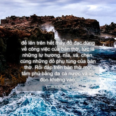 Picture 05 - Dân Số 4:14 VIE - để lên trên hết thảy đồ đạc dùng - Bible Verse Picture