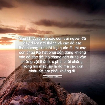 Picture 05 - Dân Số 4:15 VIE - Sau khi A-rôn và các con trai người đã - Bible Verse Picture