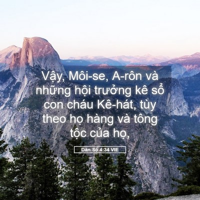 Picture 05 - Dân Số 4:34 VIE - Vậy, Môi-se, A-rôn và những hội - Bible Verse Picture