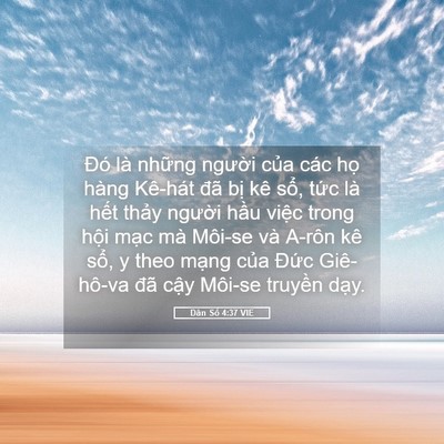 Picture 05 - Dân Số 4:37 VIE - Đó là những người của các họ hàng - Bible Verse Picture