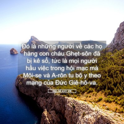 Picture 05 - Dân Số 4:41 VIE - Đó là những người về các họ hàng - Bible Verse Picture
