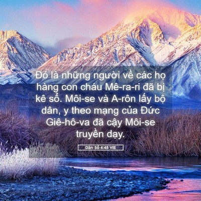 Picture 05 - Dân Số 4:45 VIE - Đó là những người về các họ hàng - Bible Verse Picture