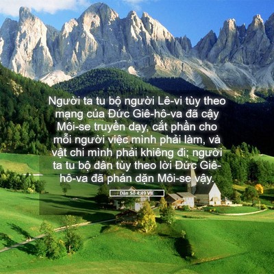 Picture 05 - Dân Số 4:49 VIE - Người ta tu bộ người Lê-vi tùy theo - Bible Verse Picture