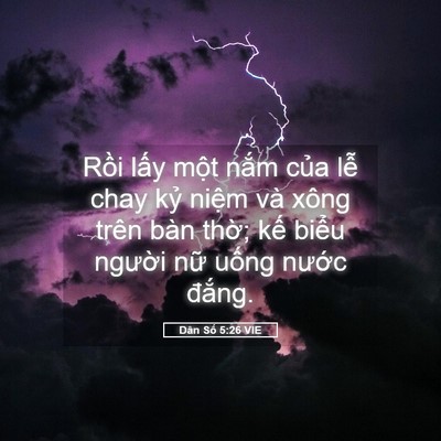 Picture 05 - Dân Số 5:26 VIE - Rồi lấy một nắm của lễ chay kỷ - Bible Verse Picture