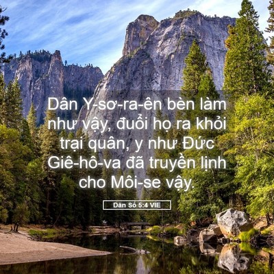 Picture 05 - Dân Số 5:4 VIE - Dân Y-sơ-ra-ên bèn làm như vậy, đuổi - Bible Verse Picture