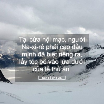 Picture 05 - Dân Số 6:18 VIE - Tại cửa hội mạc, người Na-xi-rê - Bible Verse Picture