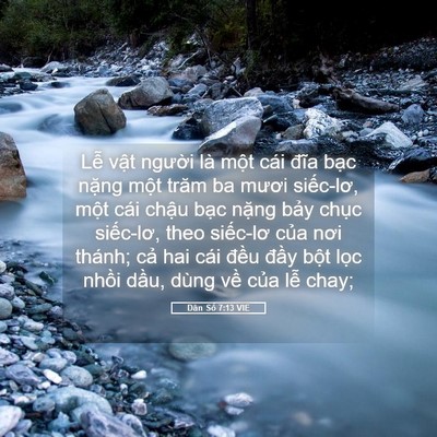 Picture 05 - Dân Số 7:13 VIE - Lễ vật người là một cái đĩa bạc - Bible Verse Picture