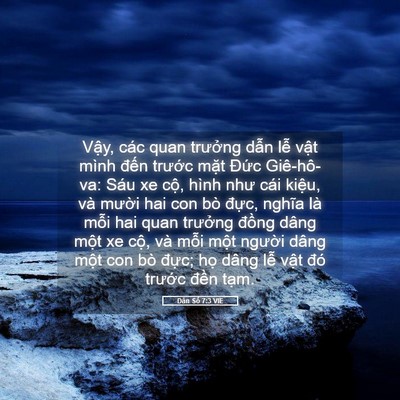 Picture 05 - Dân Số 7:3 VIE - Vậy, các quan trưởng dẫn lễ vật mình - Bible Verse Picture