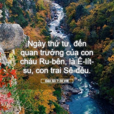 Picture 05 - Dân Số 7:30 VIE - Ngày thứ tư, đến quan trưởng của con - Bible Verse Picture
