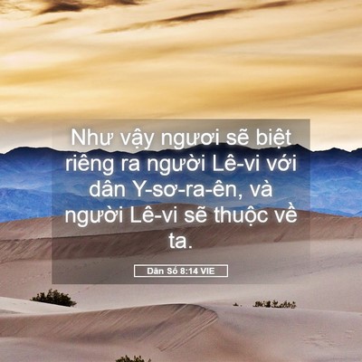 Picture 05 - Dân Số 8:14 VIE - Như vậy ngươi sẽ biệt riêng ra người - Bible Verse Picture