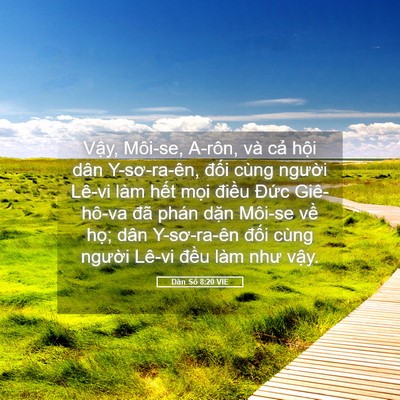 Picture 05 - Dân Số 8:20 VIE - Vậy, Môi-se, A-rôn, và cả hội dân - Bible Verse Picture