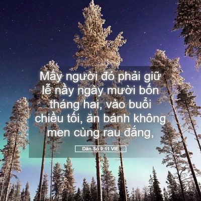 Picture 05 - Dân Số 9:11 VIE - Mấy người đó phải giữ lễ nầy ngày - Bible Verse Picture