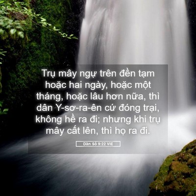 Picture 05 - Dân Số 9:22 VIE - Trụ mây ngự trên đền tạm hoặc hai - Bible Verse Picture