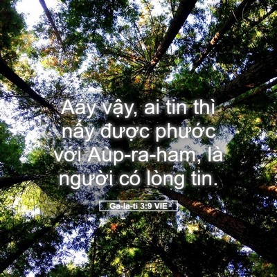 Picture 05 - Ga-la-ti 3:9 VIE - Aáy vậy, ai tin thì nấy được phước - Bible Verse Picture
