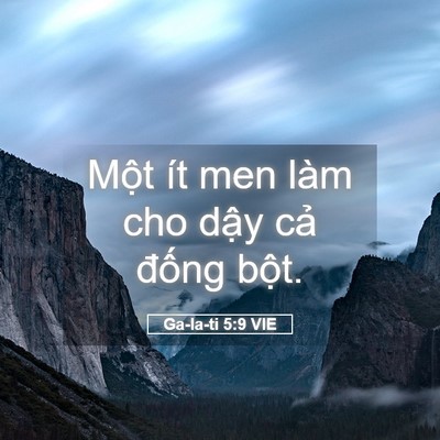 Picture 05 - Ga-la-ti 5:9 VIE - Một ít men làm cho dậy cả đống - Bible Verse Picture