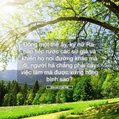 Picture 05 - Gia-cơ 2:25 VIE - Đồng một thể ấy, kỵ nữ Ra-háp - Bible Verse Picture