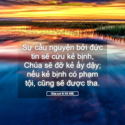 Picture 05 - Gia-cơ 5:15 VIE - Sự cầu nguyện bởi đức tin sẽ cứu - Bible Verse Picture