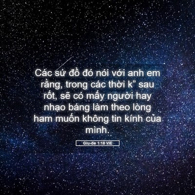 Picture 05 - Giu-đe 1:18 VIE - Các sứ đồ đó nói với anh em rằng, - Bible Verse Picture
