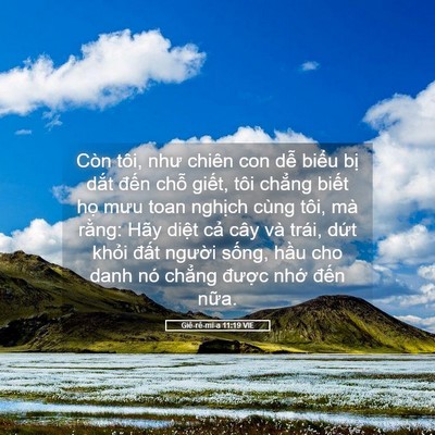 Picture 05 - Giê-rê-mi-a 11:19 VIE - Còn tôi, như chiên con dễ biểu bị dắt - Bible Verse Picture