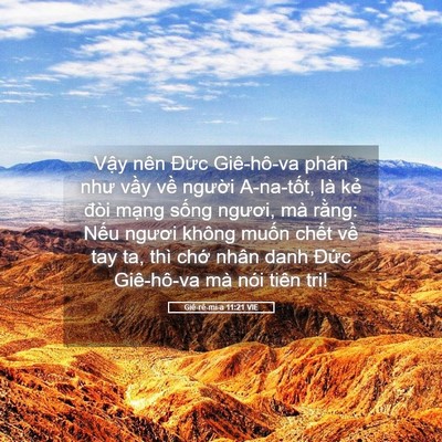Picture 05 - Giê-rê-mi-a 11:21 VIE - Vậy nên Đức Giê-hô-va phán như vầy - Bible Verse Picture