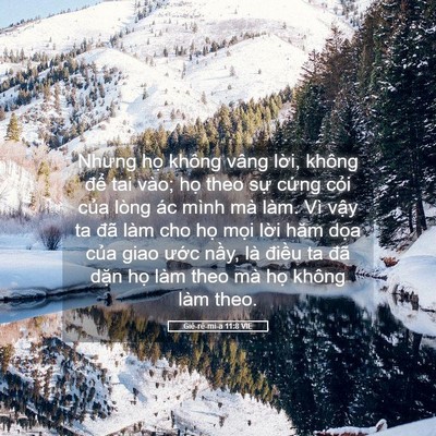 Picture 05 - Giê-rê-mi-a 11:8 VIE - Nhưng họ không vâng lời, không để tai - Bible Verse Picture