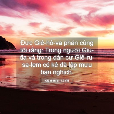 Picture 05 - Giê-rê-mi-a 11:9 VIE - Đức Giê-hô-va phán cùng tôi rằng: Trong - Bible Verse Picture