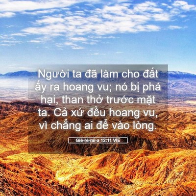 Picture 05 - Giê-rê-mi-a 12:11 VIE - Người ta đã làm cho đất ấy ra hoang - Bible Verse Picture