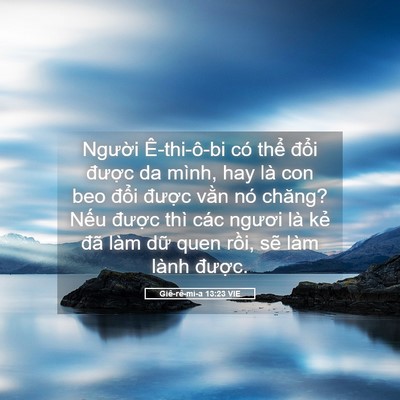 Picture 05 - Giê-rê-mi-a 13:23 VIE - Người Ê-thi-ô-bi có thể đổi được - Bible Verse Picture