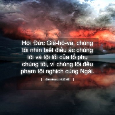 Picture 05 - Giê-rê-mi-a 14:20 VIE - Hỡi Đức Giê-hô-va, chúng tôi nhìn - Bible Verse Picture