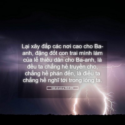 Picture 05 - Giê-rê-mi-a 19:5 VIE - Lại xây đắp các nơi cao cho Ba-anh, - Bible Verse Picture