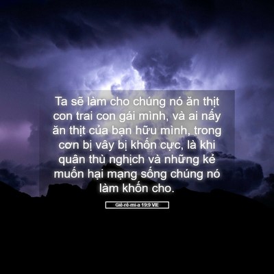Picture 05 - Giê-rê-mi-a 19:9 VIE - Ta sẽ làm cho chúng nó ăn thịt con trai - Bible Verse Picture