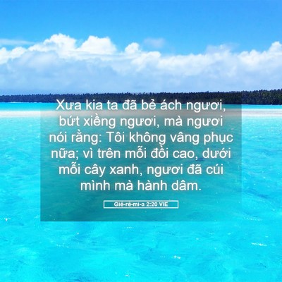 Picture 05 - Giê-rê-mi-a 2:20 VIE - Xưa kia ta đã bẻ ách ngươi, bứt xiềng - Bible Verse Picture