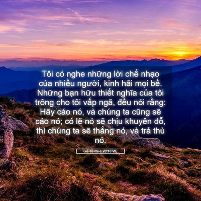 Picture 05 - Giê-rê-mi-a 20:10 VIE - Tôi có nghe những lời chế nhạo của - Bible Verse Picture