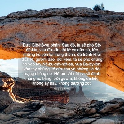 Picture 05 - Giê-rê-mi-a 21:7 VIE - Đức Giê-hô-va phán: Sau đó, ta sẽ phó - Bible Verse Picture