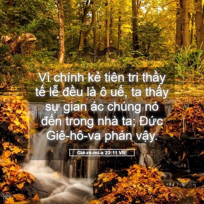 Picture 05 - Giê-rê-mi-a 23:11 VIE - Vì chính kẻ tiên tri thầy tế lễ đều - Bible Verse Picture