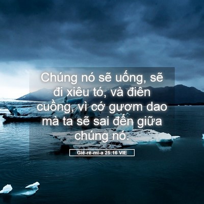 Picture 05 - Giê-rê-mi-a 25:16 VIE - Chúng nó sẽ uống, sẽ đi xiêu tó, và - Bible Verse Picture