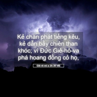 Picture 05 - Giê-rê-mi-a 25:36 VIE - Kẻ chăn phát tiếng kêu, kẻ dẫn bầy - Bible Verse Picture