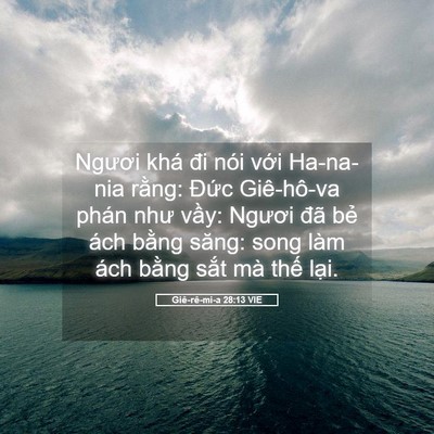 Picture 05 - Giê-rê-mi-a 28:13 VIE - Ngươi khá đi nói với Ha-na-nia rằng: - Bible Verse Picture
