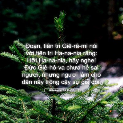 Picture 05 - Giê-rê-mi-a 28:15 VIE - Đoạn, tiên tri Giê-rê-mi nói với tiên - Bible Verse Picture