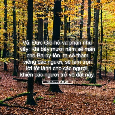 Picture 05 - Giê-rê-mi-a 29:10 VIE - Vả, Đức Giê-hô-va phán như vầy: Khi - Bible Verse Picture