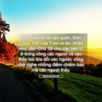 Picture 05 - Giê-rê-mi-a 29:8 VIE - Đức Giê-hô-va vạn quân, Đức Chúa - Bible Verse Picture