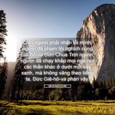 Picture 05 - Giê-rê-mi-a 3:13 VIE - Chỉn ngươi phải nhận lỗi mình: ngươi - Bible Verse Picture