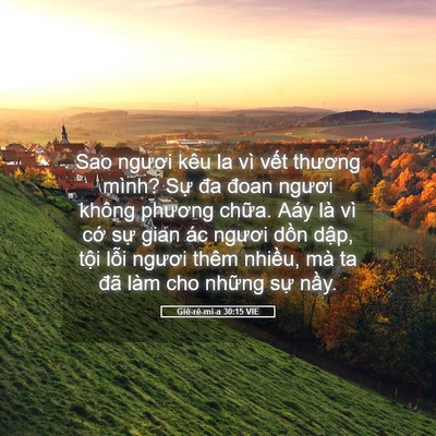 Picture 05 - Giê-rê-mi-a 30:15 VIE - Sao ngươi kêu la vì vết thương mình? - Bible Verse Picture